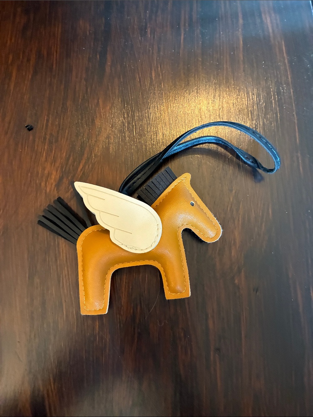 Brown Pegasus Bag Charm with Cream Wing